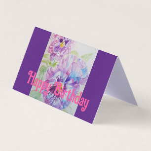 Tarjeta de cumpleaños de amor con pintura de pensa
