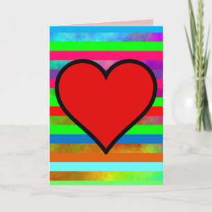 TARJETA DE CUMPLEAÑOS DE AMOR CORAZÓN ARCOÍRIS