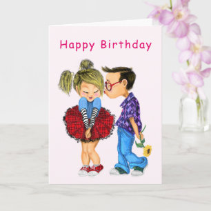 Tarjeta de cumpleaños de amor de pareja linda - Pe