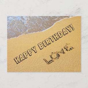Tarjeta de cumpleaños de amor en la playa