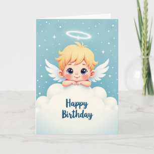 Tarjeta de cumpleaños de ángel alado