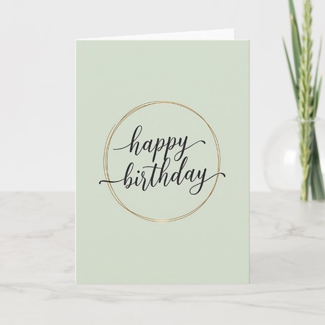 Tarjeta de cumpleaños de anillos dorados alegres (Anverso)
