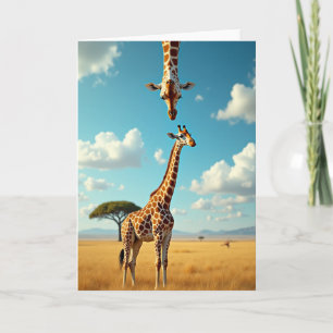 Tarjeta de cumpleaños de animal alto en día salvaj