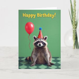 Tarjeta de cumpleaños de animal de fiesta dulce