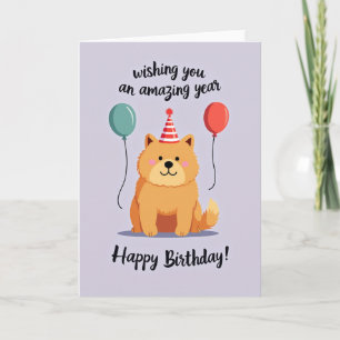Tarjeta de cumpleaños de animal de fiesta esponjos