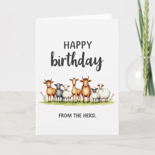 Tarjeta de cumpleaños de animal de granja alegre