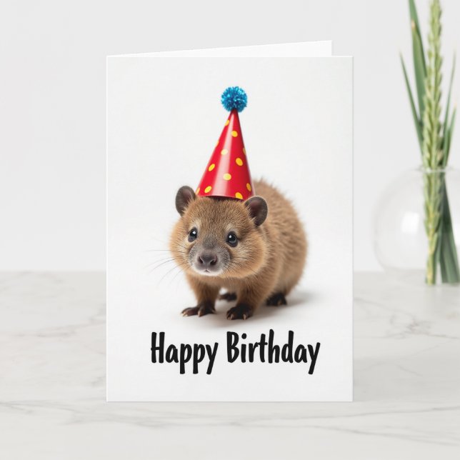 Tarjeta de cumpleaños de animal de Red Hat (Anverso)