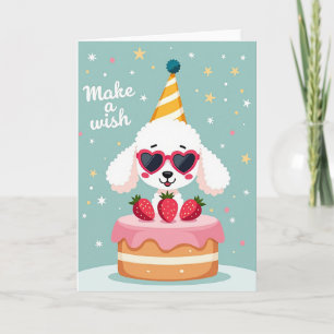 Tarjeta de cumpleaños de animal esponjoso capricho