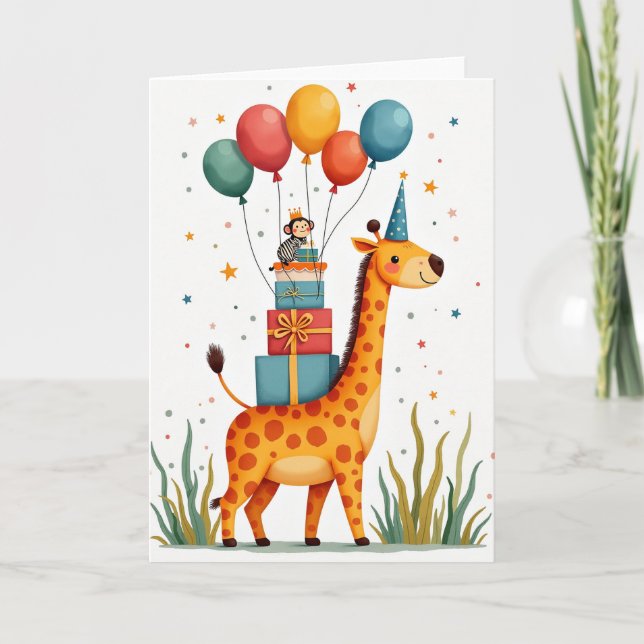 Tarjeta de cumpleaños de animal manchado (Anverso)