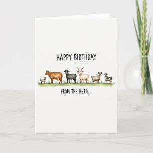 Tarjeta de cumpleaños de animales al agua