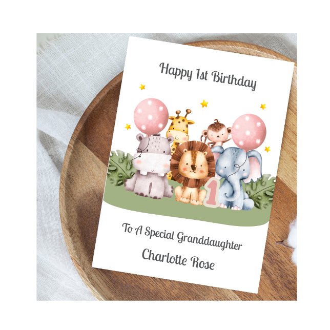 Tarjeta de cumpleaños de animales de safari con ho (Subido por el creador)