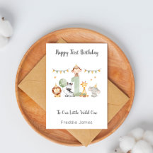 Tarjeta de cumpleaños de animales de safari para e