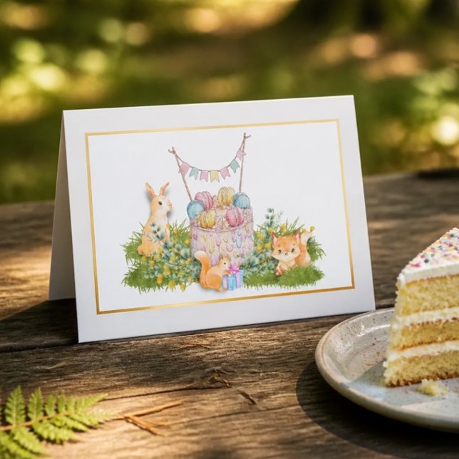 Tarjeta de cumpleaños de animales del bosque (Subido por el creador)
