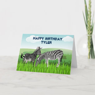 Tarjeta de cumpleaños de animales del zoológico de