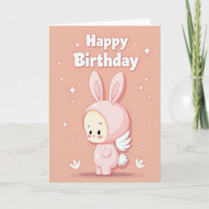 Tarjeta de cumpleaños de animalito Chibi dulce