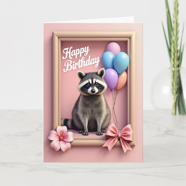 Tarjeta de cumpleaños de animalito dulce (Anverso)