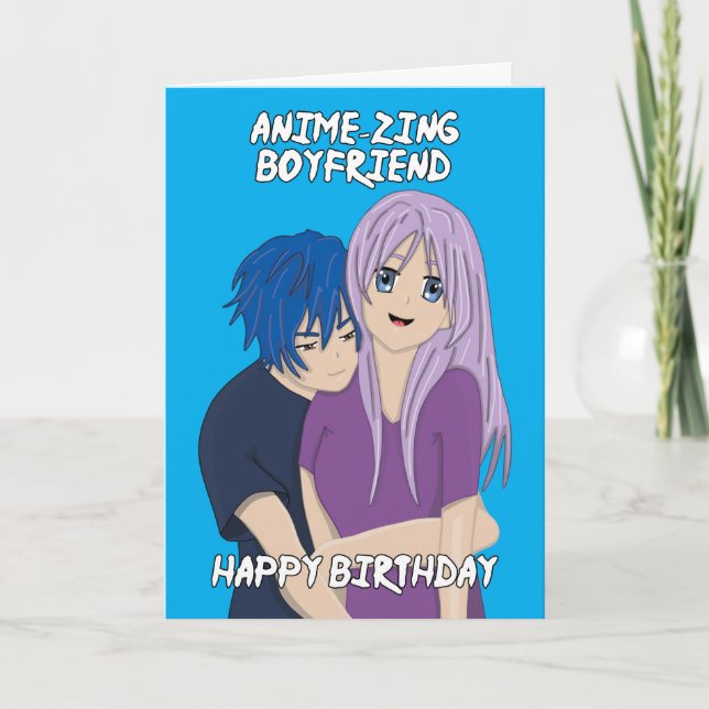 Tarjeta de cumpleaños de Anime Amazing Boyfriend (Anverso)