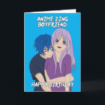 Tarjeta de cumpleaños de Anime Amazing Boyfriend<br><div class="desc">¿A tu novio le encanta el anime? ¡Por qué no enviarles esta linda y amorosa tarjeta de cumpleaños anime para hacerle saber que es un novio verdaderamente increíble y que es todo tuyo! ¡Este lindo diseño azul con una pareja de anime es dibujado digitalmente a mano por mí! Así que...</div>