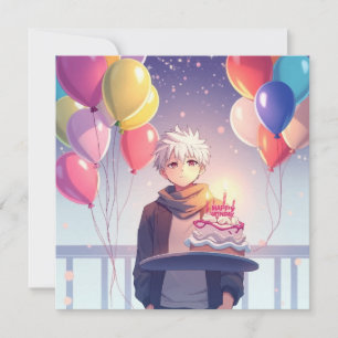 Tarjeta de cumpleaños de Anime Boy