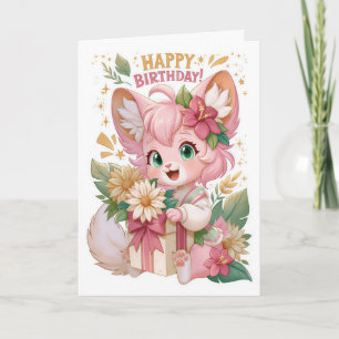 Tarjeta de cumpleaños de anime linda