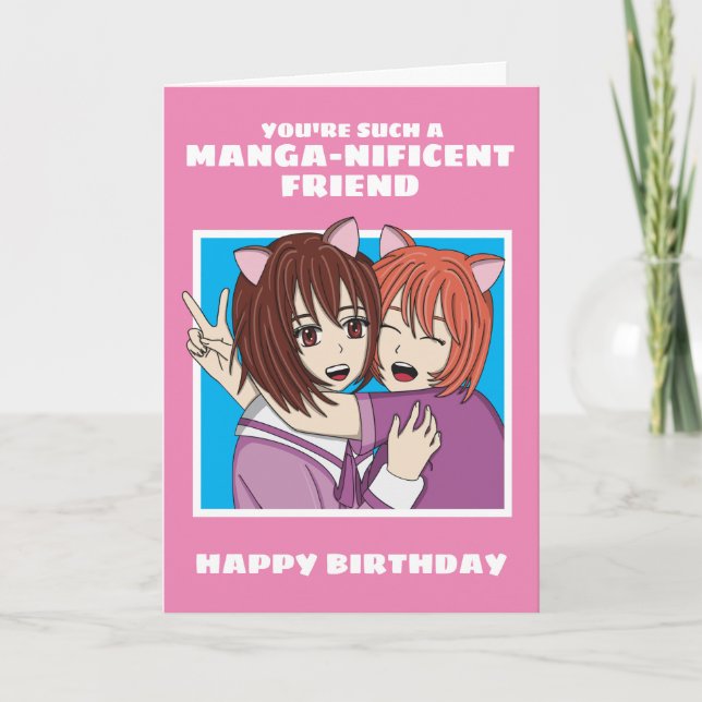 Tarjeta De Cumpleaños De Anime Y Manga Para Mejor  (Anverso)
