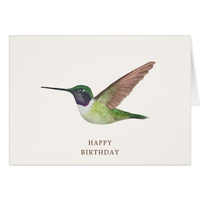 Tarjeta de cumpleaños de Anna Hummingbird (Anverso (Horizontal))