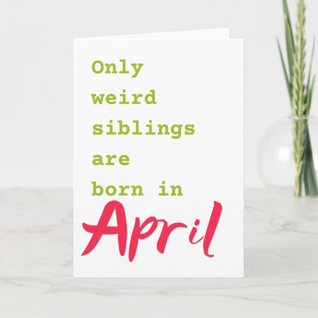 Tarjeta de cumpleaños de April de la hermana del h (Anverso)