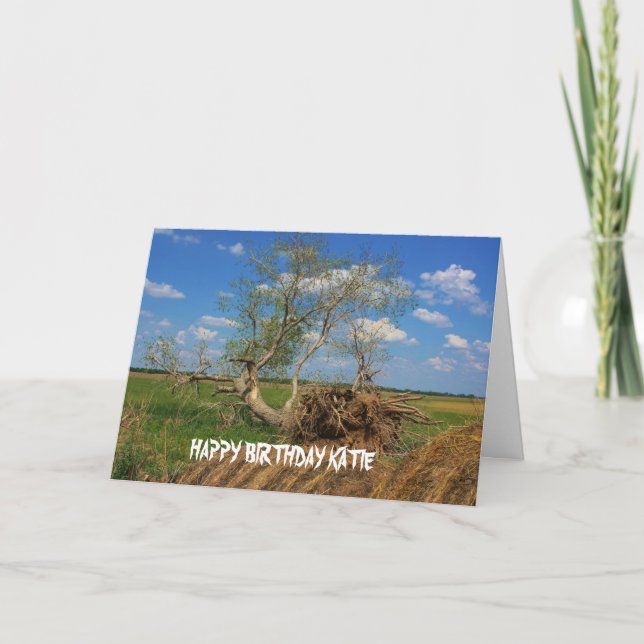Tarjeta de cumpleaños de árbol caído (Anverso)