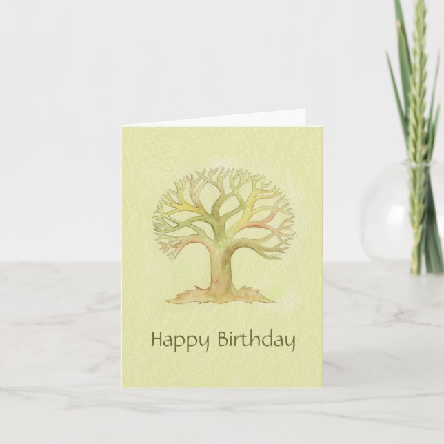Tarjeta de cumpleaños de Árbol de vida colorido (Anverso)