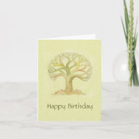 Tarjeta de cumpleaños de Árbol de vida colorido
