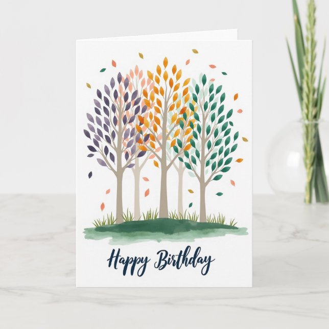 Tarjeta de cumpleaños de árboles dulces (Anverso)