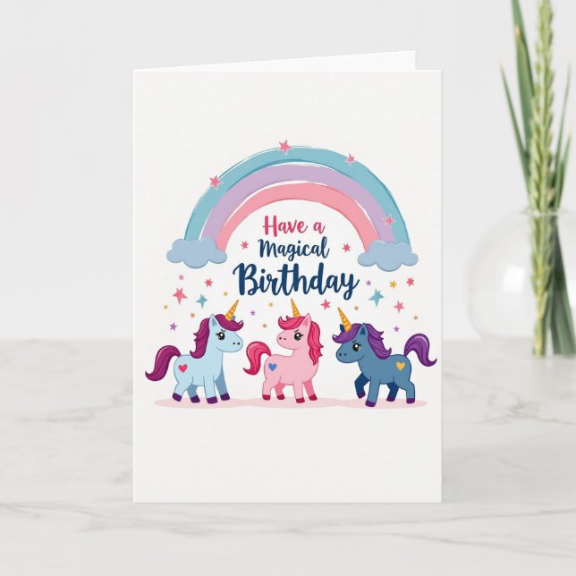 Tarjeta de cumpleaños de arcoíris pastel (Anverso)