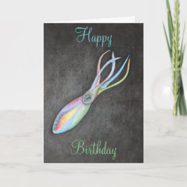 Tarjeta de cumpleaños de arcoiris Squid