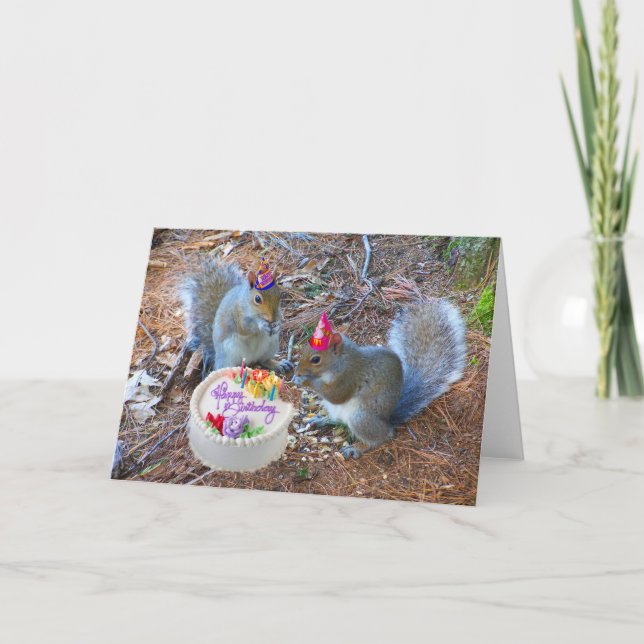 Tarjeta de cumpleaños de ardilla (Anverso)