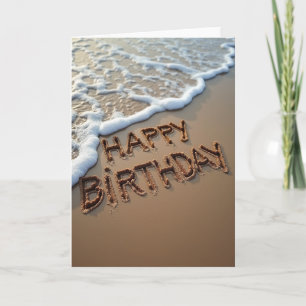 Tarjeta de cumpleaños de arena esculpida