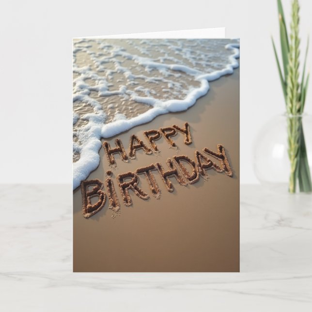 Tarjeta de cumpleaños de arena esculpida (Anverso)