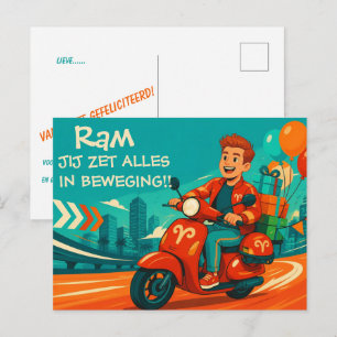 Tarjeta de cumpleaños de Aries juguetona para [él]