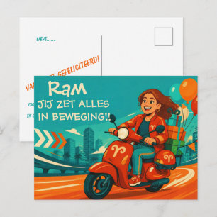 Tarjeta de cumpleaños de Aries juguetona para [ell