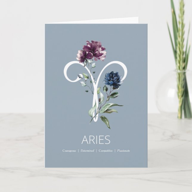 Tarjeta de cumpleaños de Aries Zodiac Symbol (Anverso)
