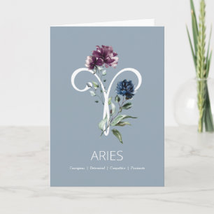 Tarjeta de cumpleaños de Aries Zodiac Symbol