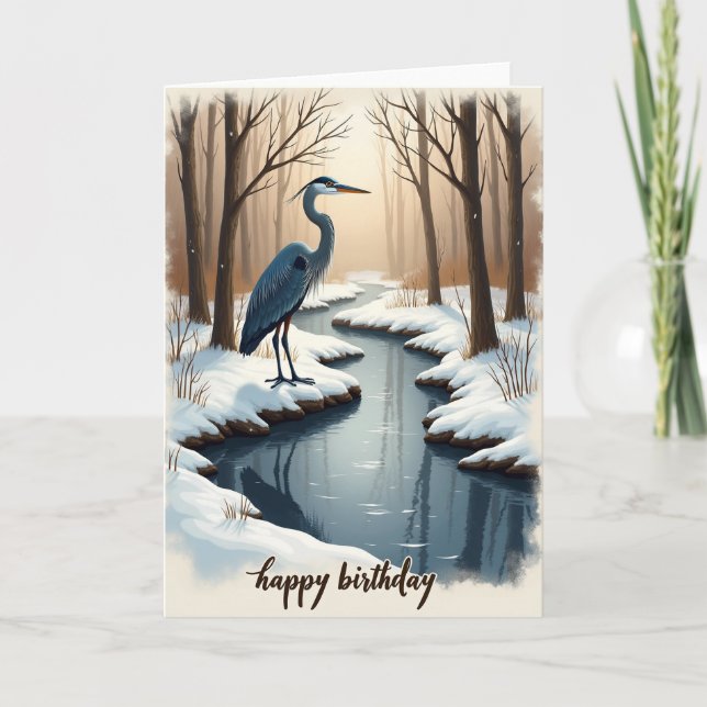 Tarjeta de cumpleaños de arroyo nevado (Anverso)