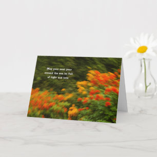 Tarjeta de cumpleaños de arte abstracto de jardín