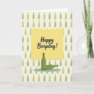 Tarjeta de cumpleaños de arte de botella juguetona