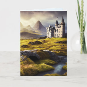 TARJETA DE CUMPLEAÑOS DE ARTE DE CASTILLO INGLÉS