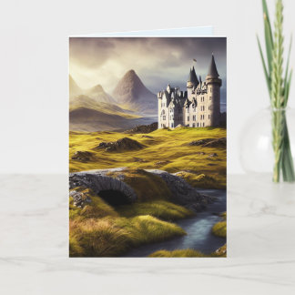 TARJETA DE CUMPLEAÑOS DE ARTE DE CASTILLO INGLÉS