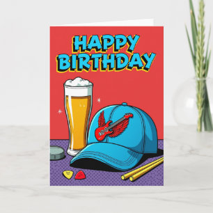 Tarjeta de cumpleaños de arte de guitarra