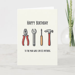 Tarjeta de cumpleaños de arte de herramientas de h