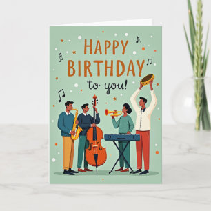 Tarjeta de cumpleaños de arte de músicos