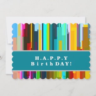 Tarjeta de cumpleaños de arte de resumen moderno p