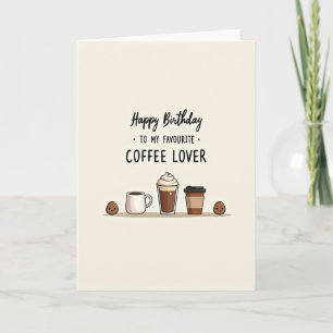 Tarjeta de cumpleaños de arte de taza de café